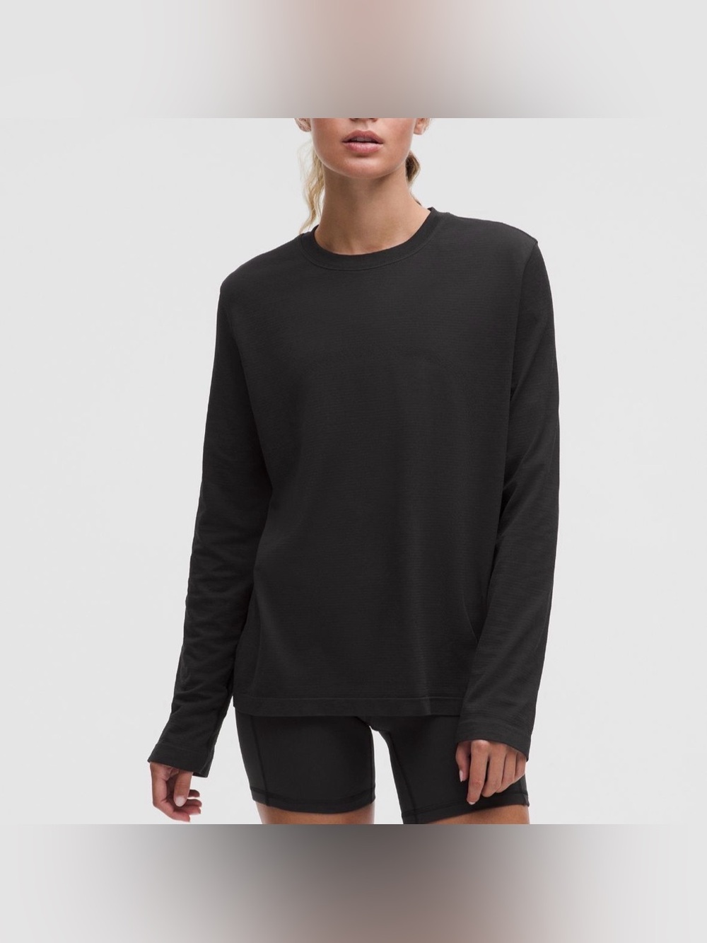 Lululemon Swiftly Relaxed Long Sleeve Shirt *Hip Length Black Women's Size 8 NWT